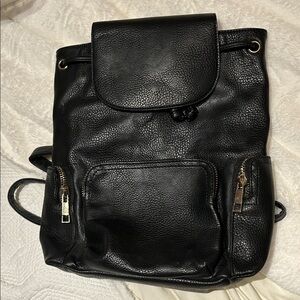 Aldo Black Leather Backpack